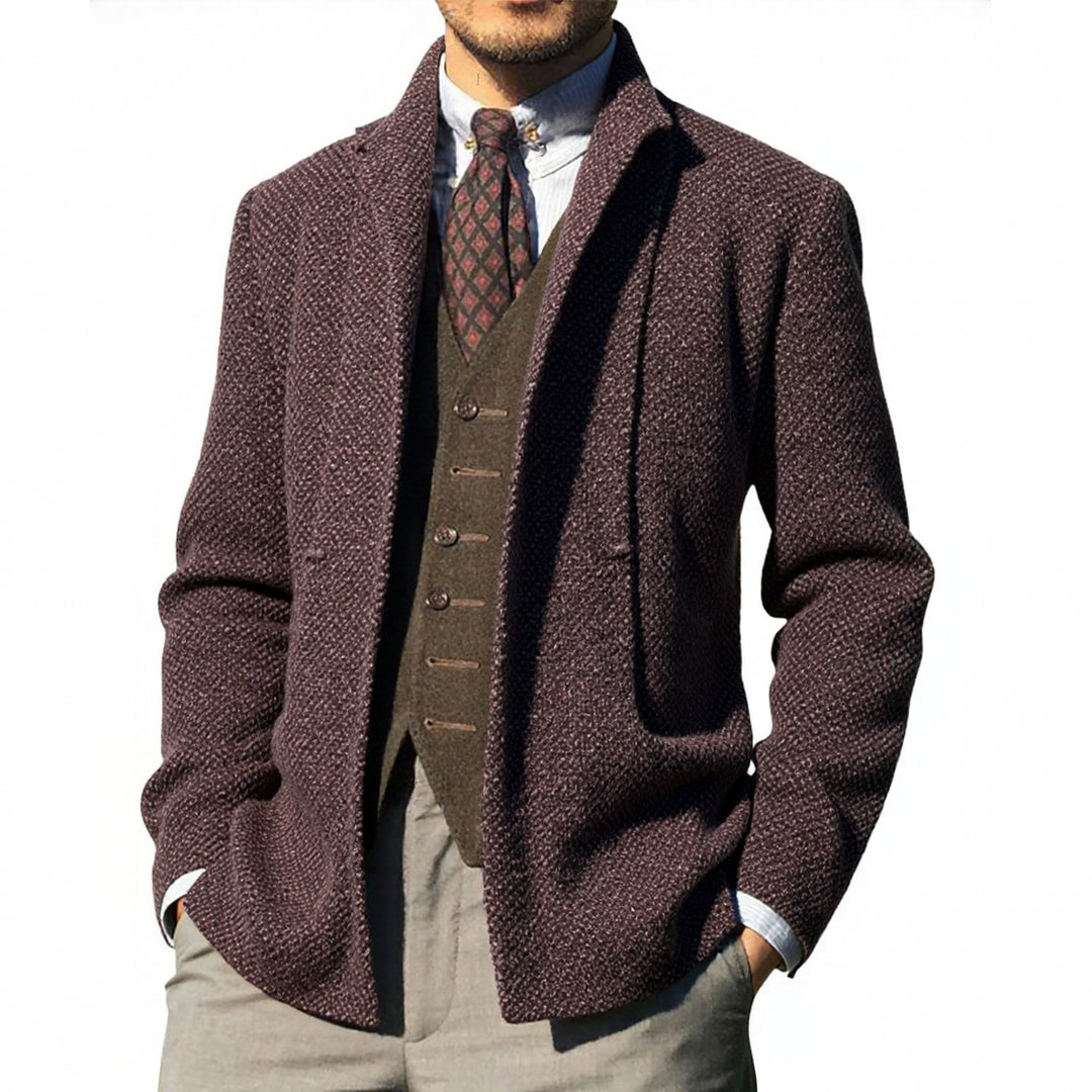 Elegant knitted jacket for men with a modern fit and practical pockets Lune London