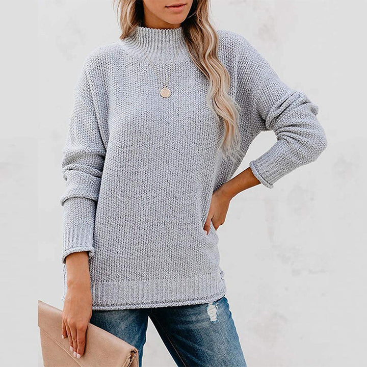 Thick knit women's sweater with a high collar and a relaxed fit Lune London