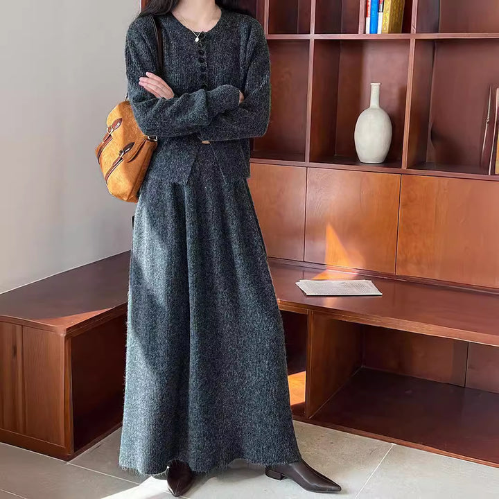 Women’s knitted jacket with button details and elegant silhouette Lune London