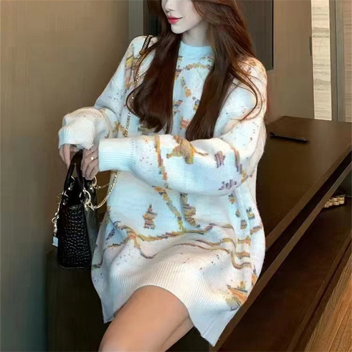 Pull en tricot épais à motifs pour femme avec coupe décontractée Chic & Stil