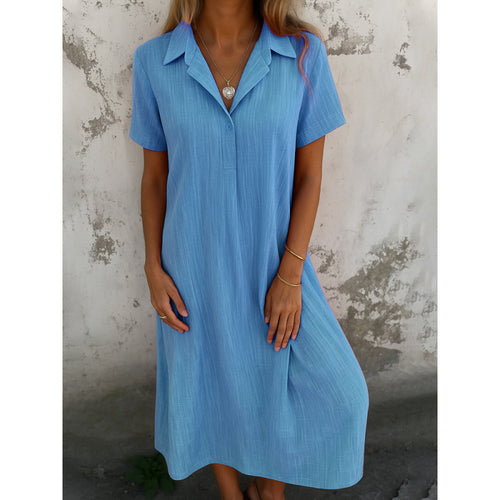 Casual shirt dress for women with short sleeves and button details Lune London
