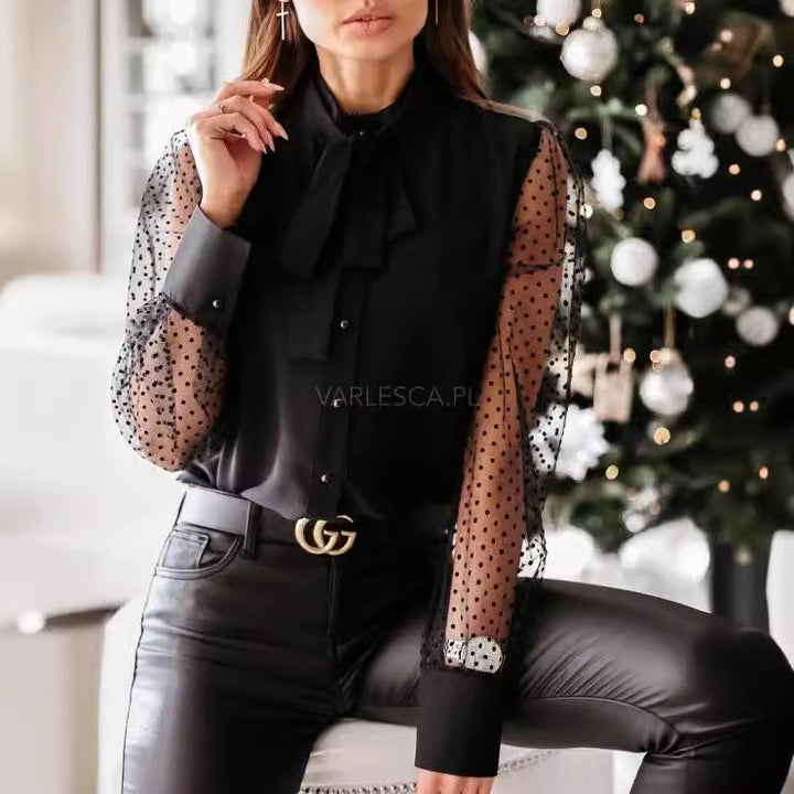 Elegant blouse for women with transparent sleeves Lune London
