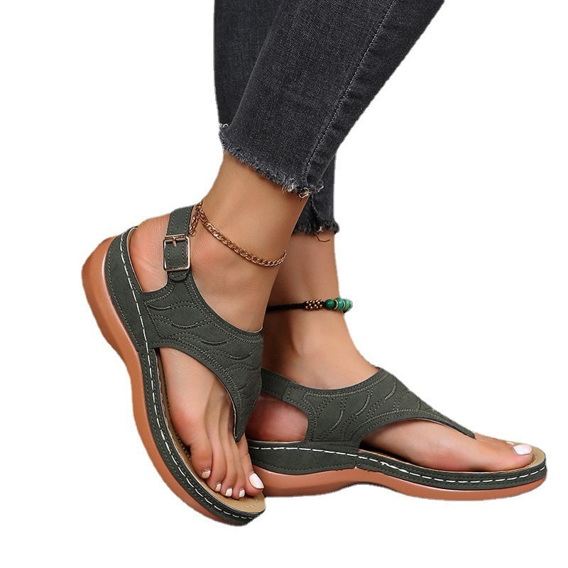 Adjustable comfort ladies toe separator sandals Lune London