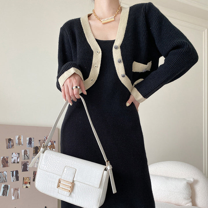 Cardigan femme avec des détails contrastants et des boutons Chic & Stil