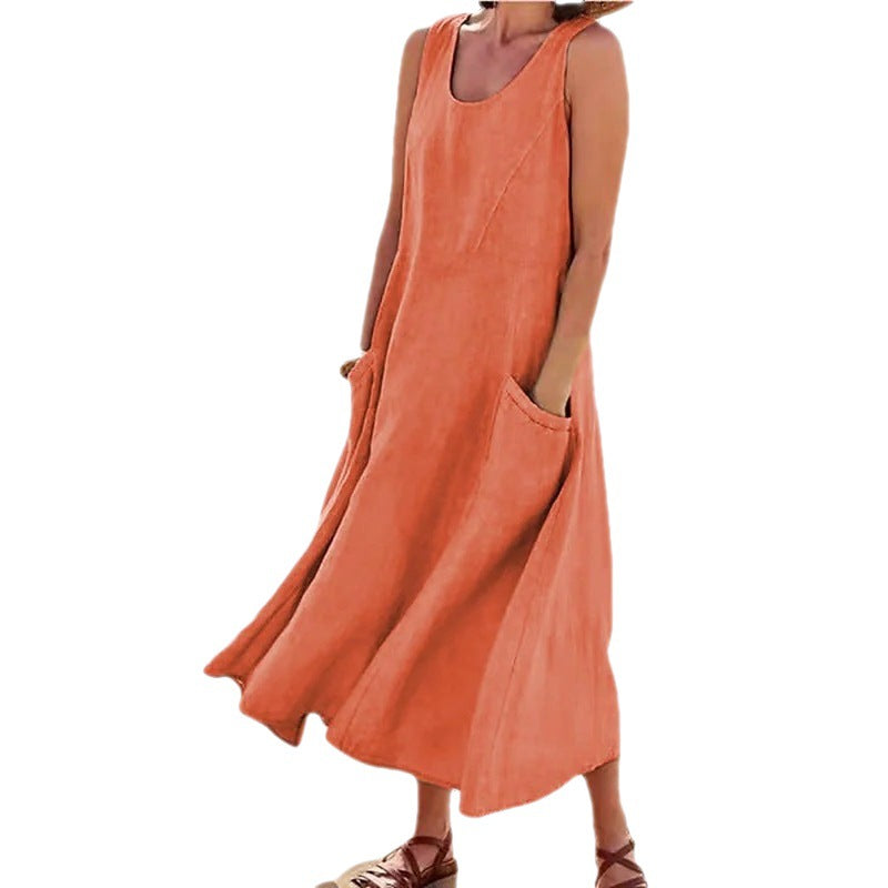 Robe maxi pour femmes avec des poches pratiques et une silhouette ample Chic & Stil