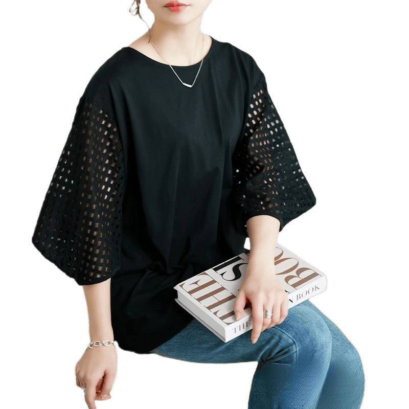 Ladies elegant top with structured sleeves Lune London