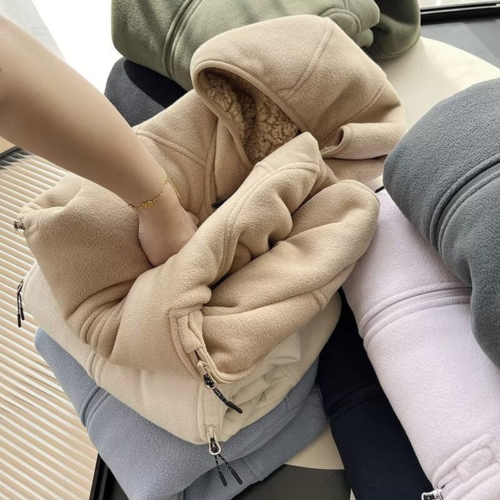 Veste en fleece pour femmes avec doublure intérieure confortable et poches zippées pratiques Chic & Stil