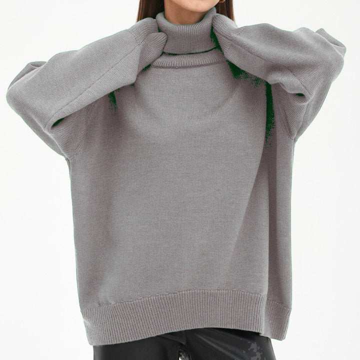 Oversized turtleneck sweater for women with ribbed structure Lune London