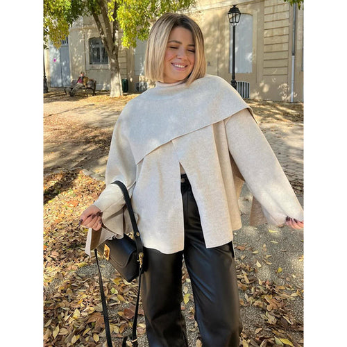 Ladies Elegant Hooded Jacket with Innovative Cut and Generous Sleeves Lune London