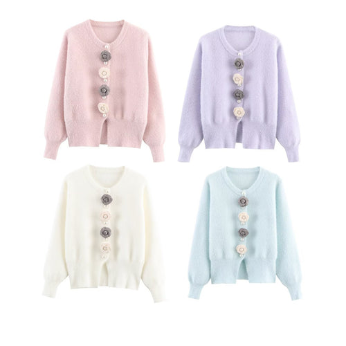 Ladies Cozy Knit Vest with Elegant Floral Details Lune London