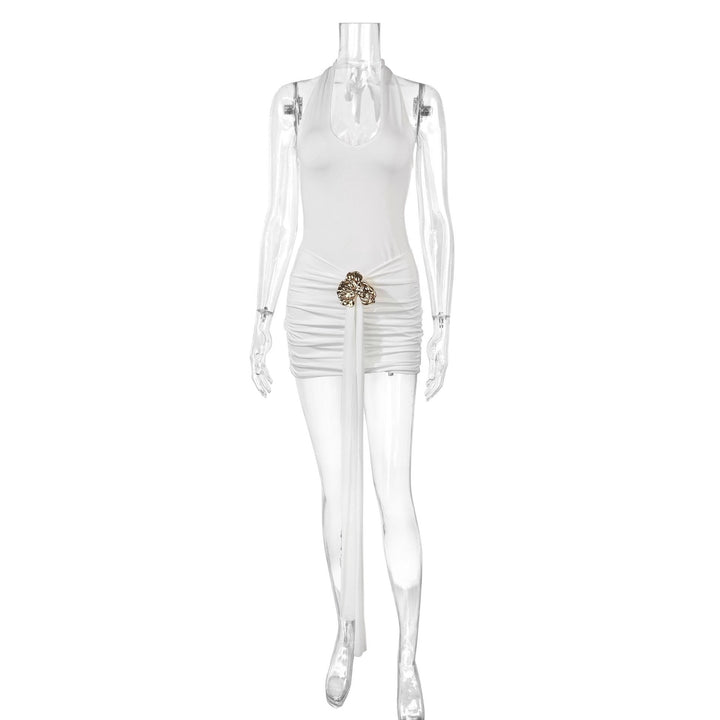 Women Elegant Cut-Out Mini Dress with Wrap Look and Glamorous Details Lune London
