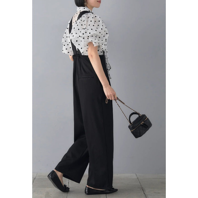 Elegant blouse for women with polka dots and puff sleeves Lune London