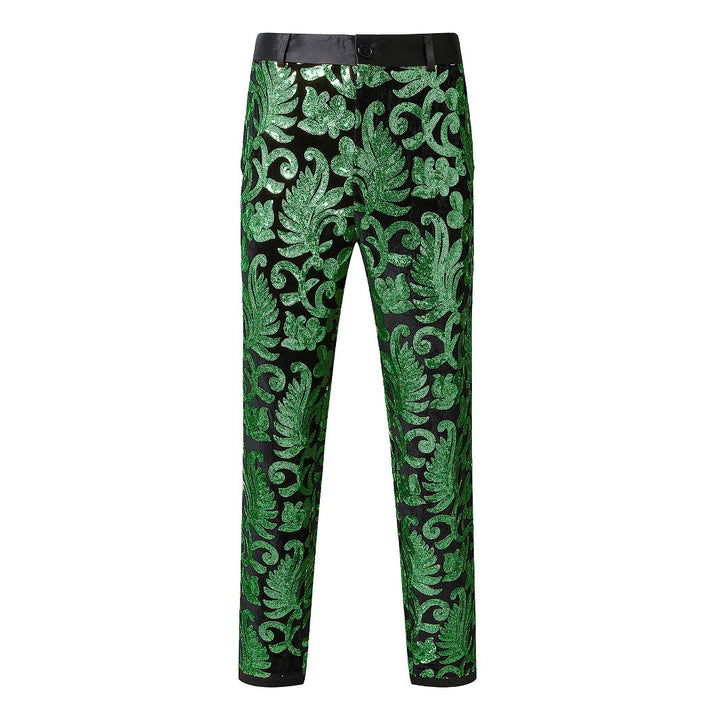 Elegant sequin trousers for men with floral pattern Lune London
