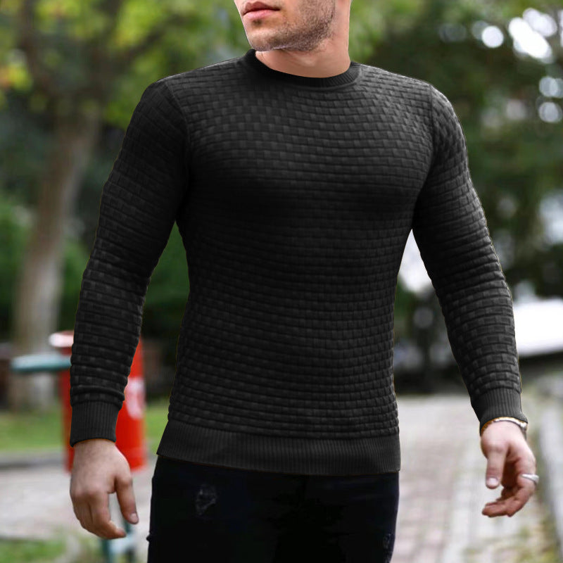 Structured round neck sweater for men Lune London