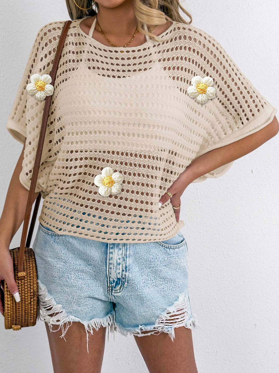 Ladies crochet knit beach shawl Lune London