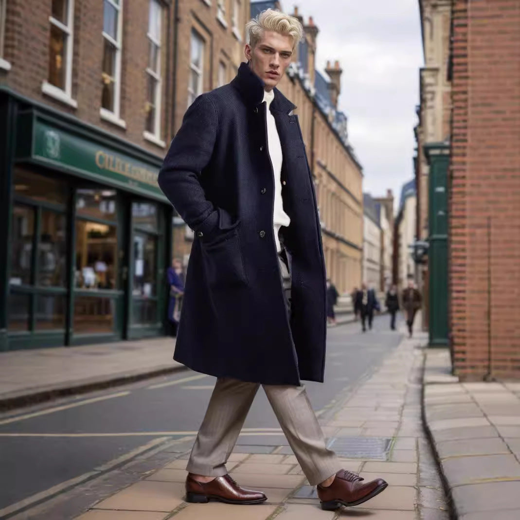 Elegant trench coat for men with shawl collar and belt Lune London