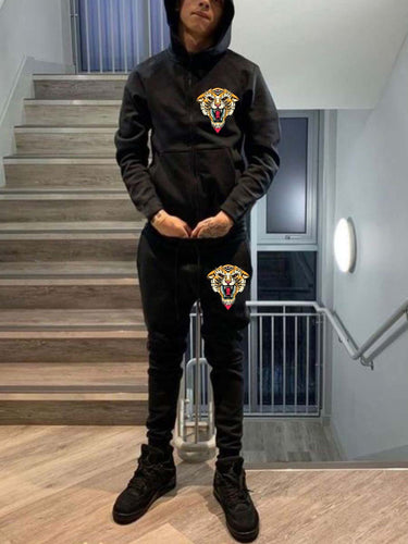 Lune London women's sport hoodie and jogger pants set with lion pattern