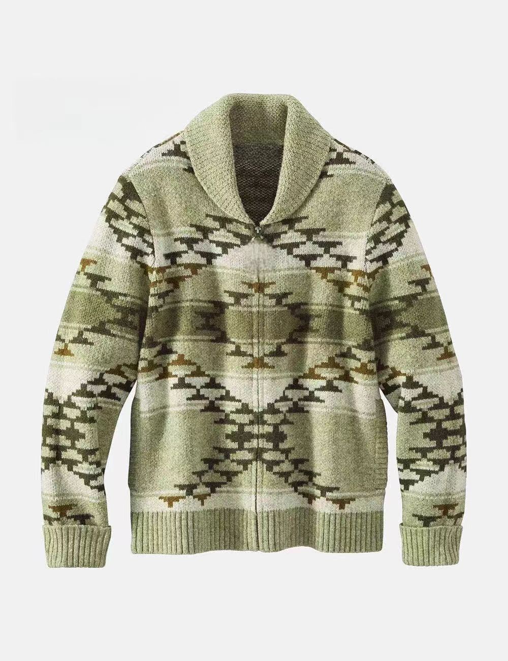 Ladies comfortable vest with high collar and geometric pattern Lune London