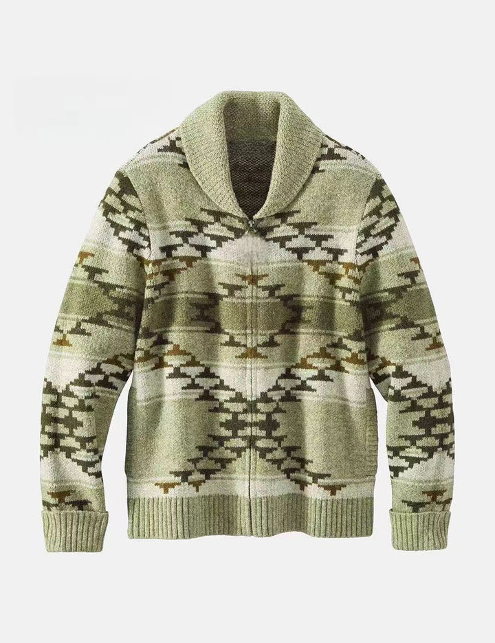 Ladies comfortable vest with high collar and geometric pattern Lune London