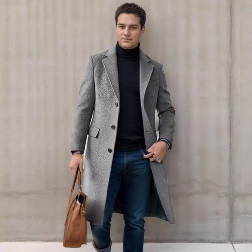 Elegant coat for men with textured fabric and modern accents Lune London