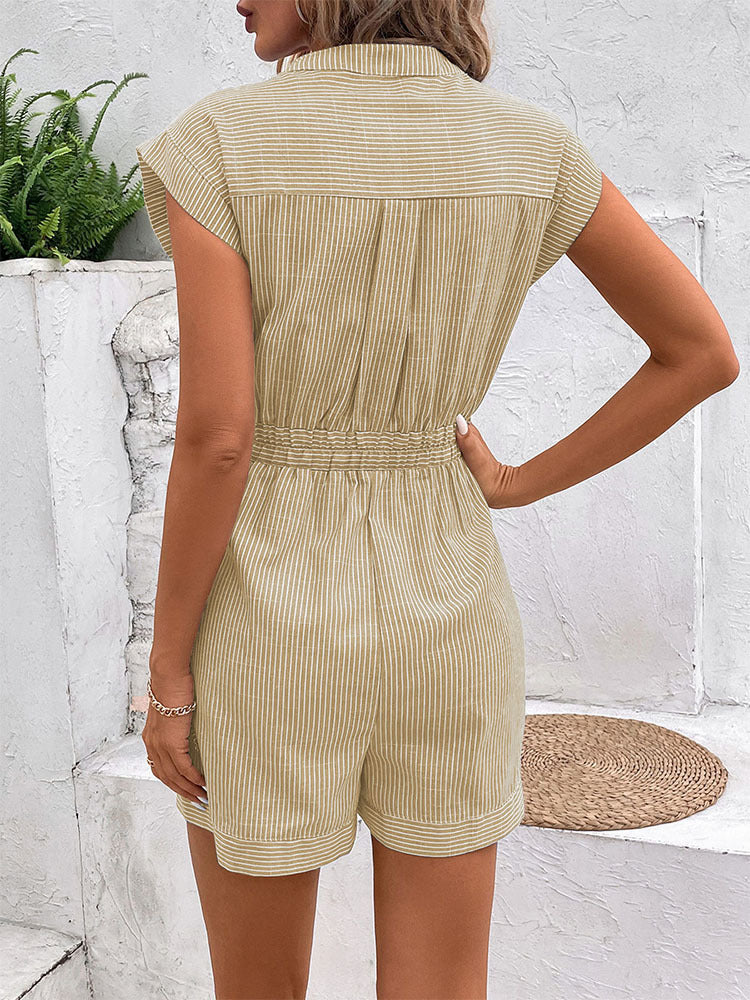 Women Utility Button Jumpsuit with Adjustable Waist Details Lune London