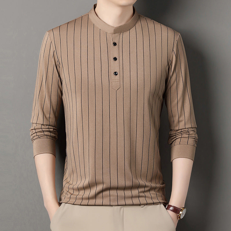 Men's polo shirt with an elegant striped pattern and a high-quality button placket Lune London