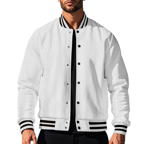 Urban university jacket for men with structured knit design Lune London