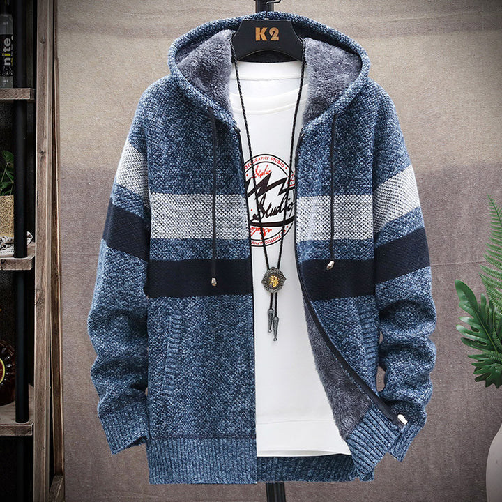 Men's knit jacket with hood and pockets Lune London