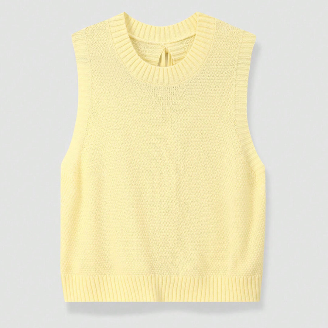 Fashion knitted sweater for women with open back and lace-up details Lune London