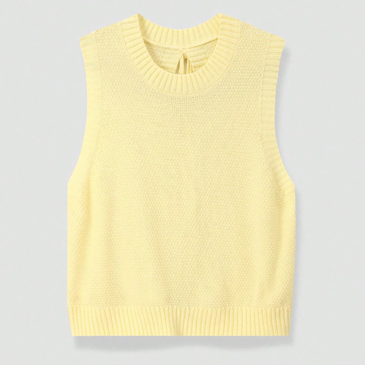 Fashion knitted sweater for women with open back and lace-up details Lune London