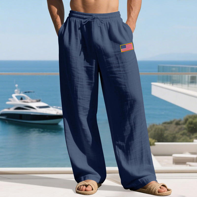 Men's Casual Leisure Pants with Elastic Waistband and Practical Side Pockets Lune London