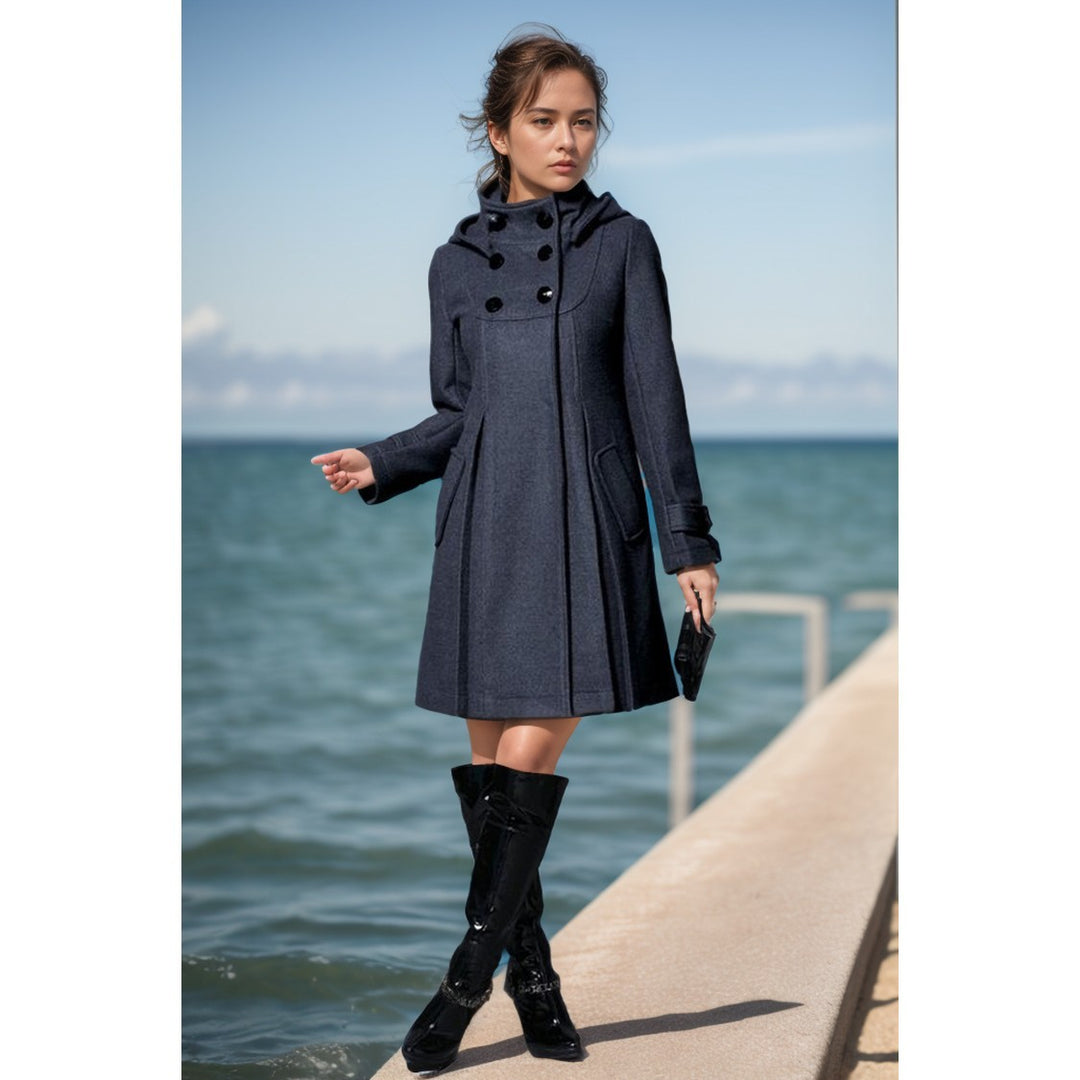 Fashion hoodie coat for women with button details and practical pockets Lune London