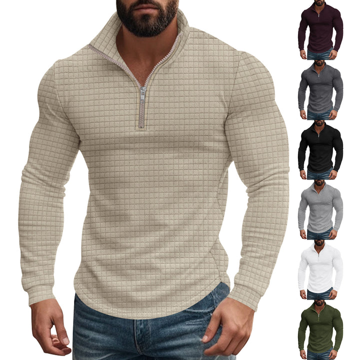 Men's midlayer pullover with high collar and textured design Lune London
