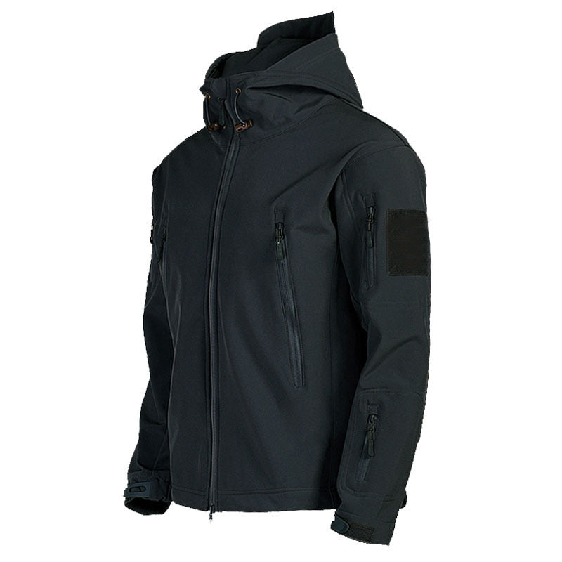 Versatile softshell jacket for men with removable hood Lune London