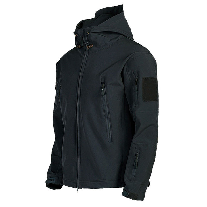 Versatile softshell jacket for men with removable hood Lune London