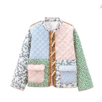 Veste matelassée pour femmes avec motif patchwork coloré Chic & Stil