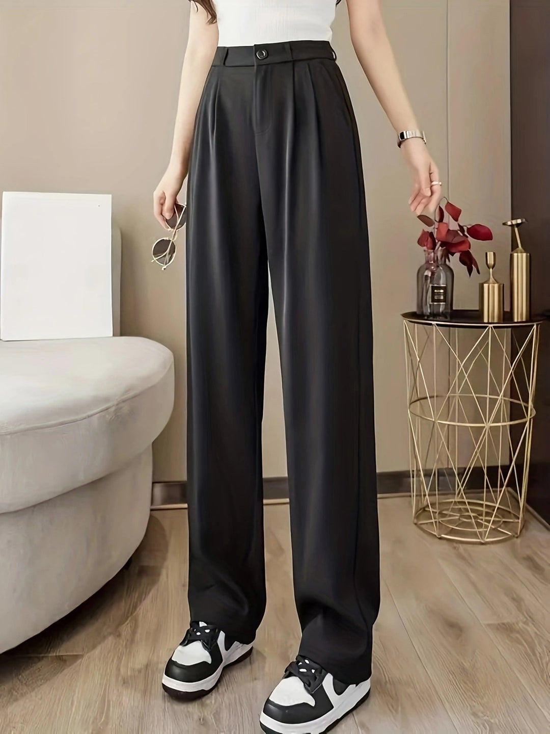 Lune London | Women's wide high-waisted trousers