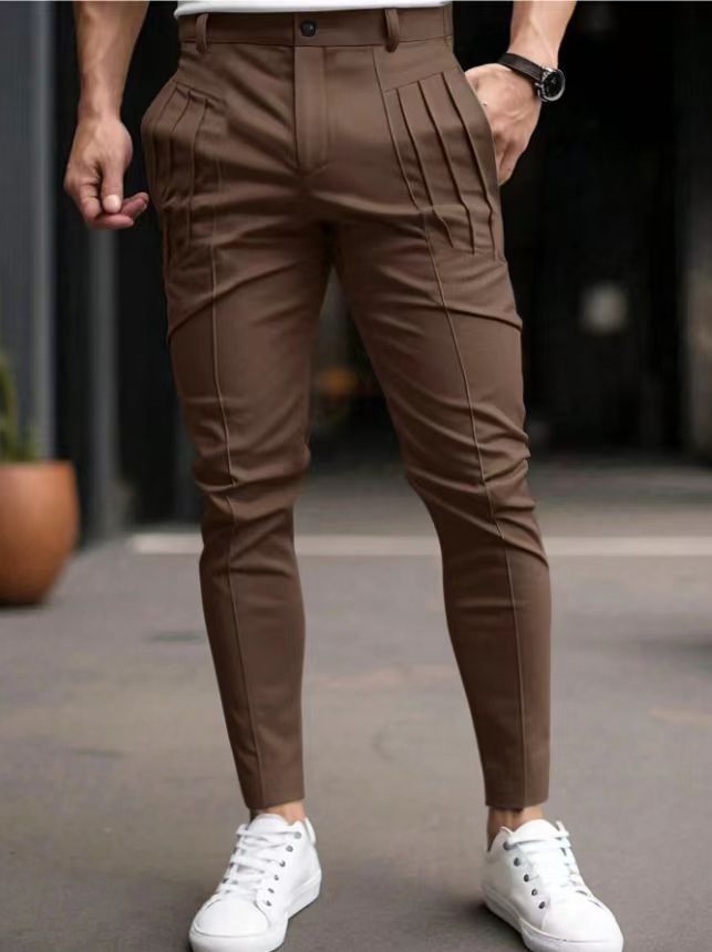 Fashion Slim-Fit Pants for Men with Pleats and Special Pockets Lune London
