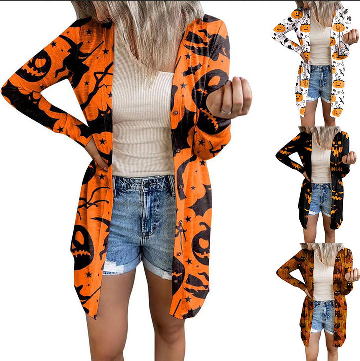 Long sleeve blouse for women with animal print and button closure Lune London