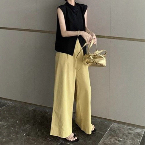Women Elegant Cut Wide Leg Trousers Lune London