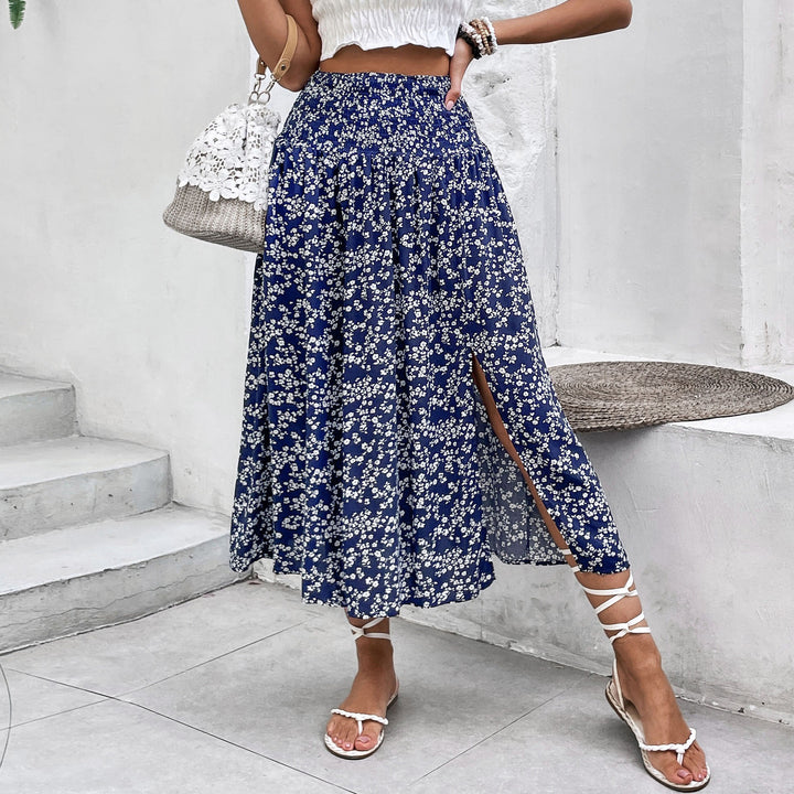 Lune London Floral Print Split Maxi Skirt for Women