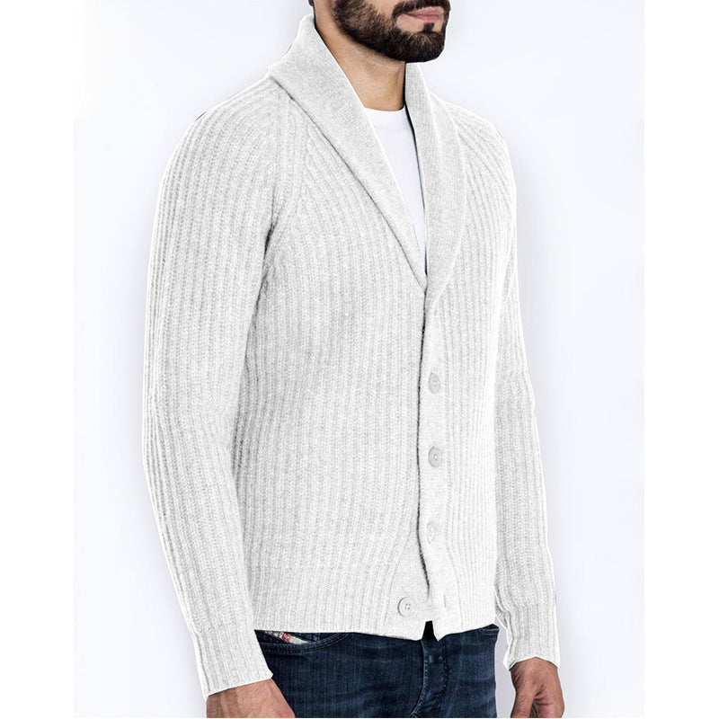 Modern shawl collar knitted jacket for men Lune London