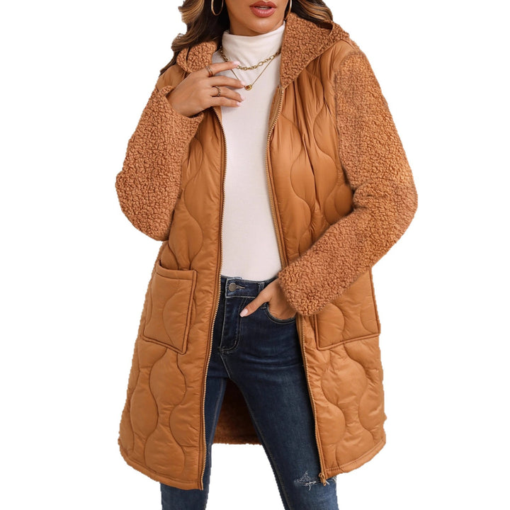 Long coat for women with faux fur lining and practical pockets Lune London