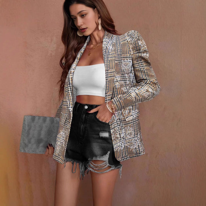 Women Oversized Trendy Blazer with Puff Sleeves Lune London