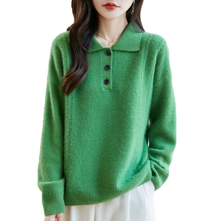 Pull style Koshiba pour femmes avec élégante patte de boutonnage Chic & Stil