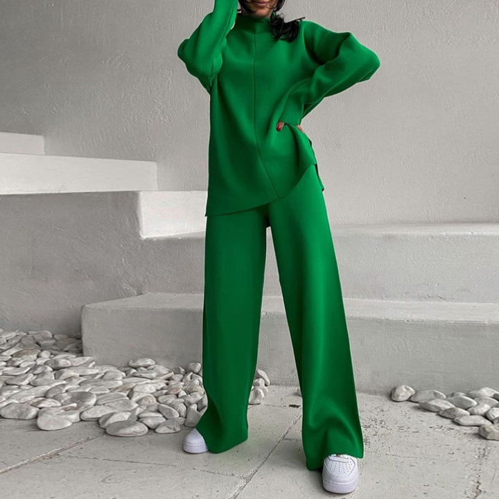 Casual knit set for women with loose fit and high collar Lune London