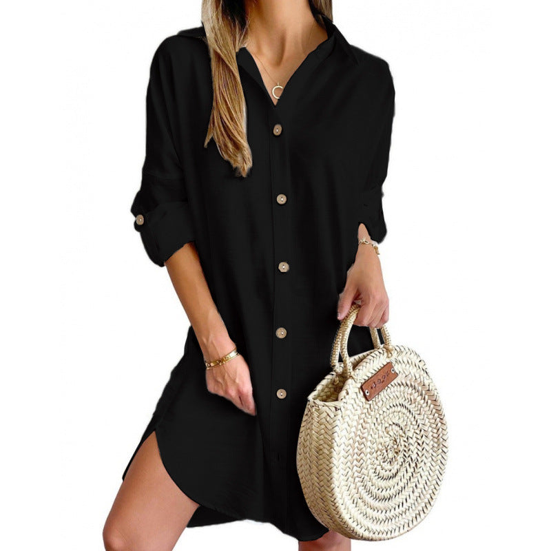 Casual shirt dress for women in lightweight fabric with button closure Lune London