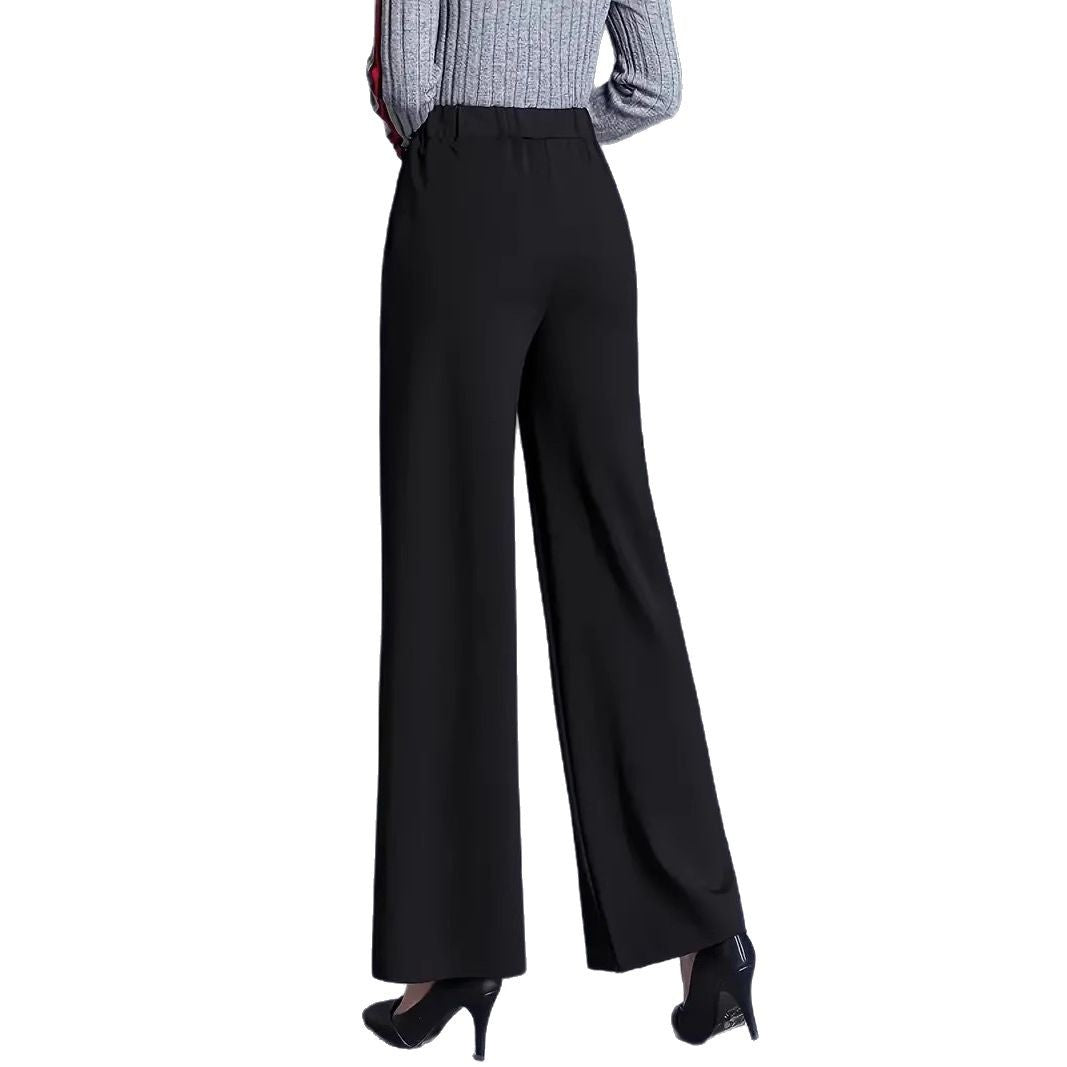 Women Wide-Cut High-Waist Trousers with Elegant Creases Lune London