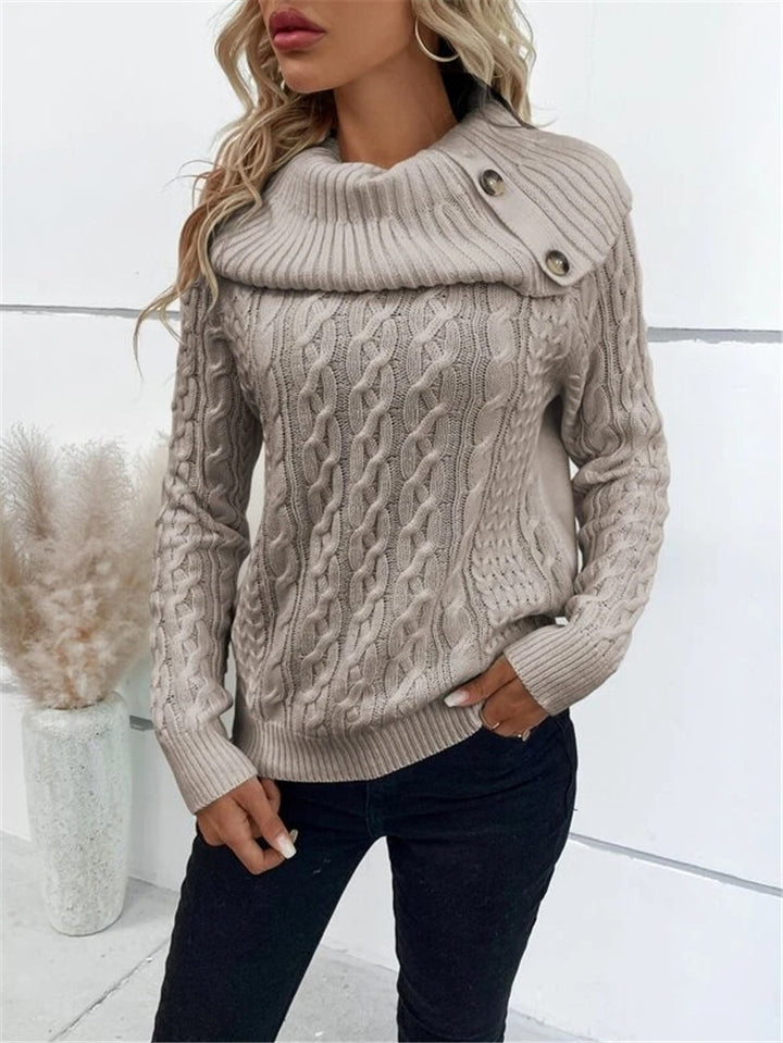 Ladies oversized knit sweater with chic and style