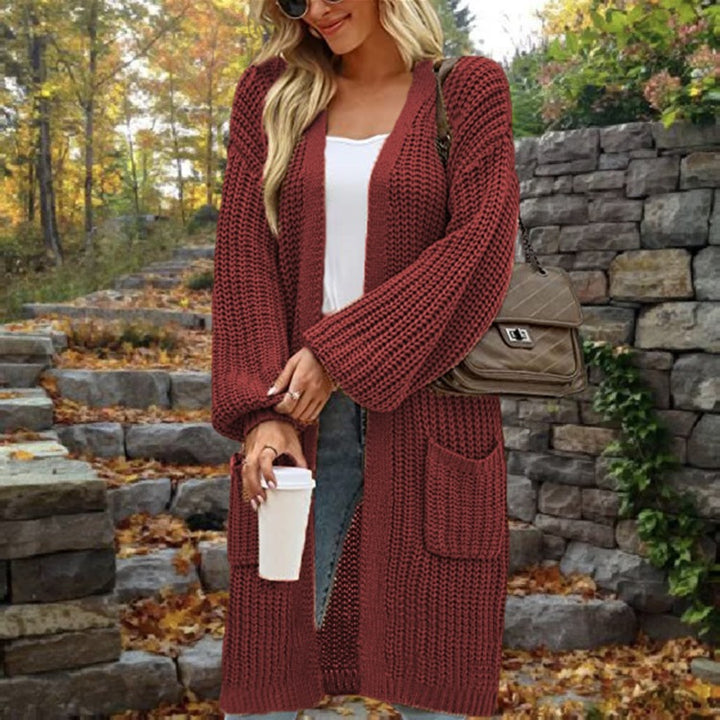Fashionable Knit Jacket for Women with Wide Sleeves and Practical Pockets Lune London